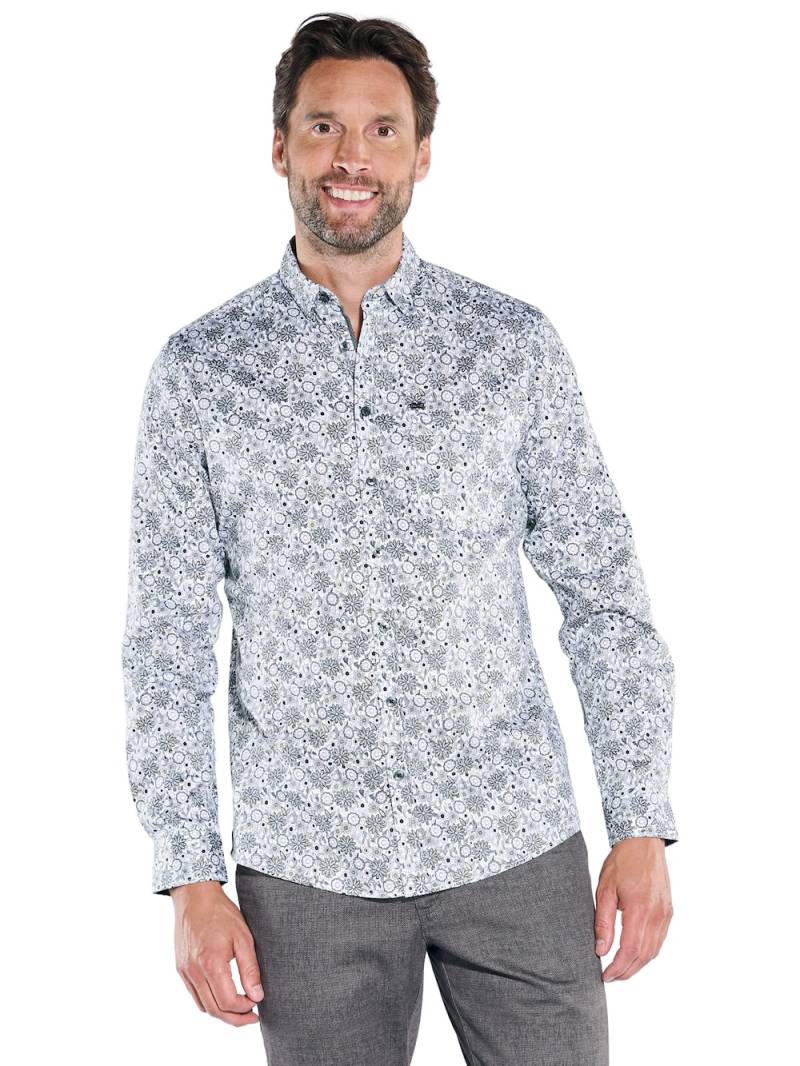 Große Größen engbers Herren Langarm-Hemd gemustert , Herren, grau, Größe: 66, Baumwolle, Happy Size DE Men von engbers