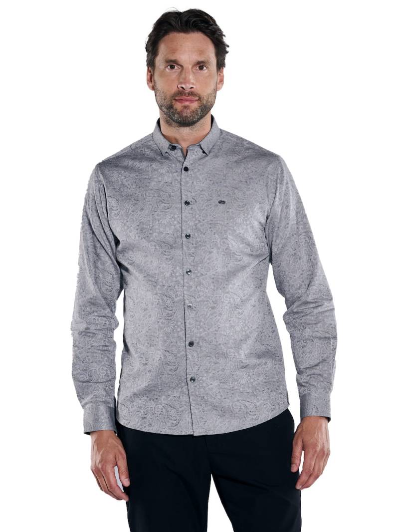 Große Größen engbers Herren Langarm-Hemd gemustert , Herren, grau, Größe: 68, Baumwolle, Happy Size DE Men von engbers