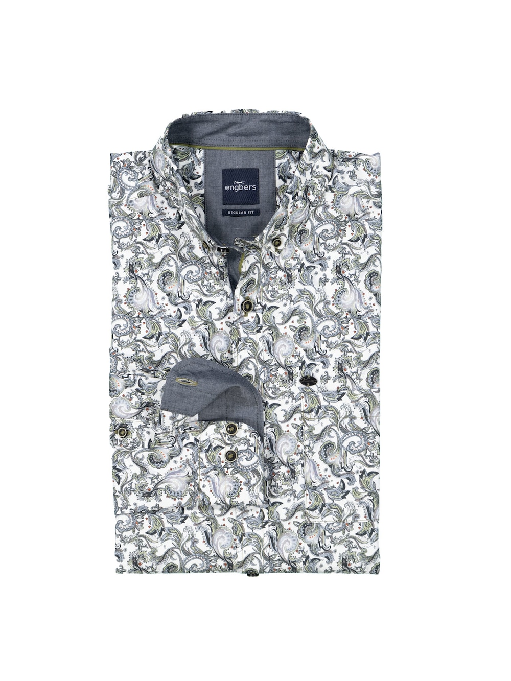Große Größen engbers Herren Langarm-Hemd gemustert , Herren, grau, Größe: 70, Baumwolle, Happy Size DE Men von engbers