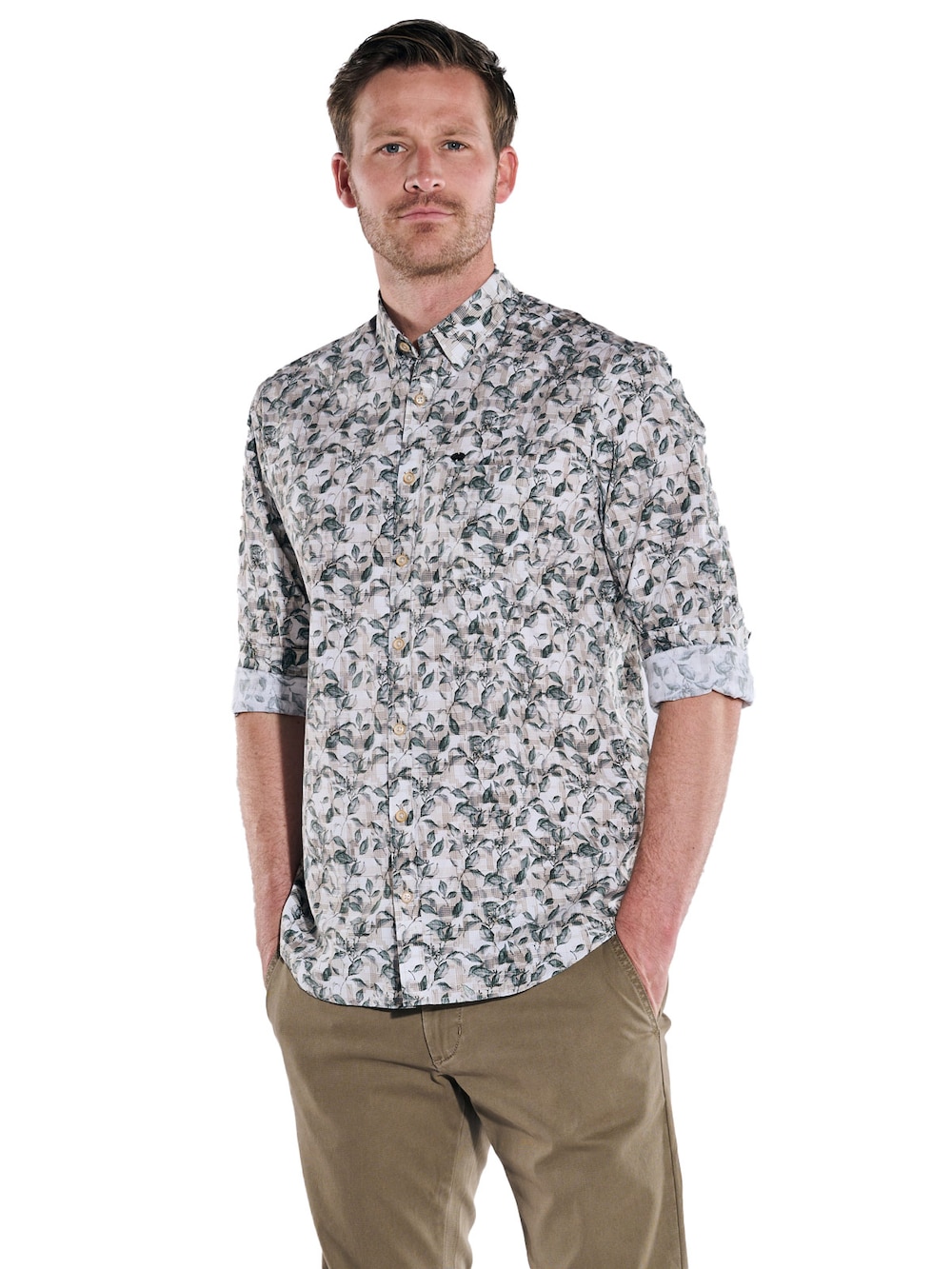 Große Größen engbers Herren Langarm-Hemd gemustert , Herren, grün, Größe: 62, Baumwolle, Happy Size DE Men von engbers