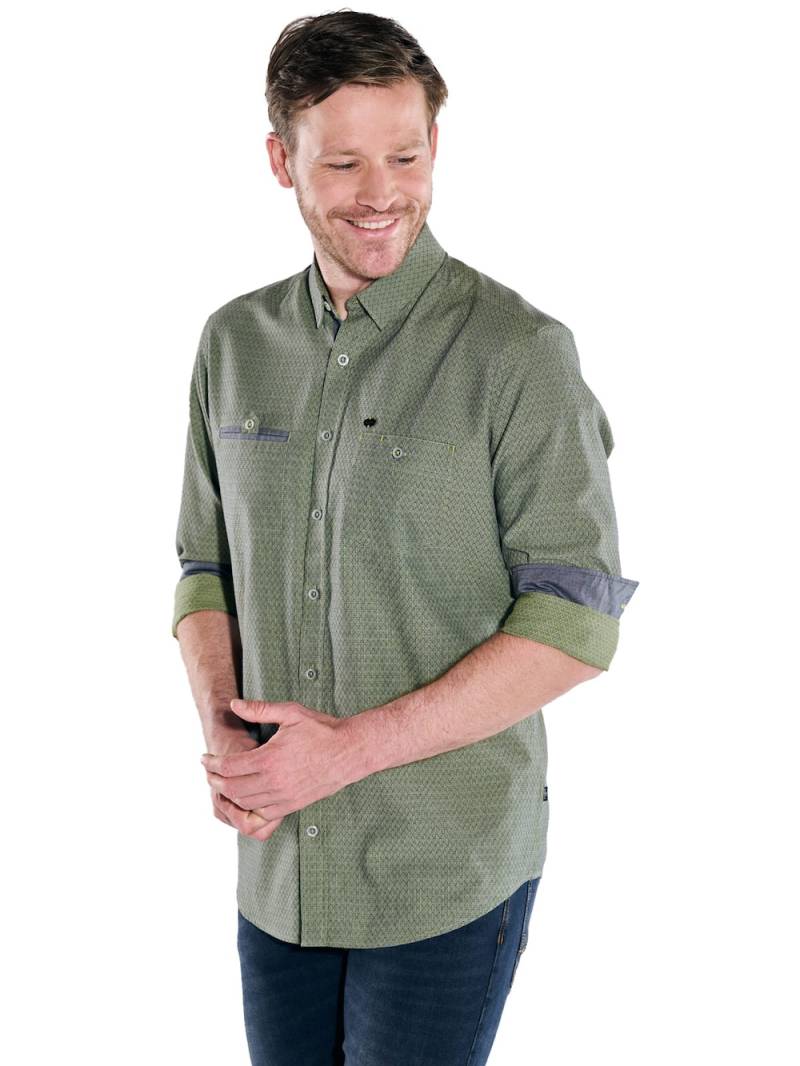 Große Größen engbers Herren Langarm-Hemd gemustert , Herren, grün, Größe: 62, Baumwolle, Happy Size DE Men von engbers