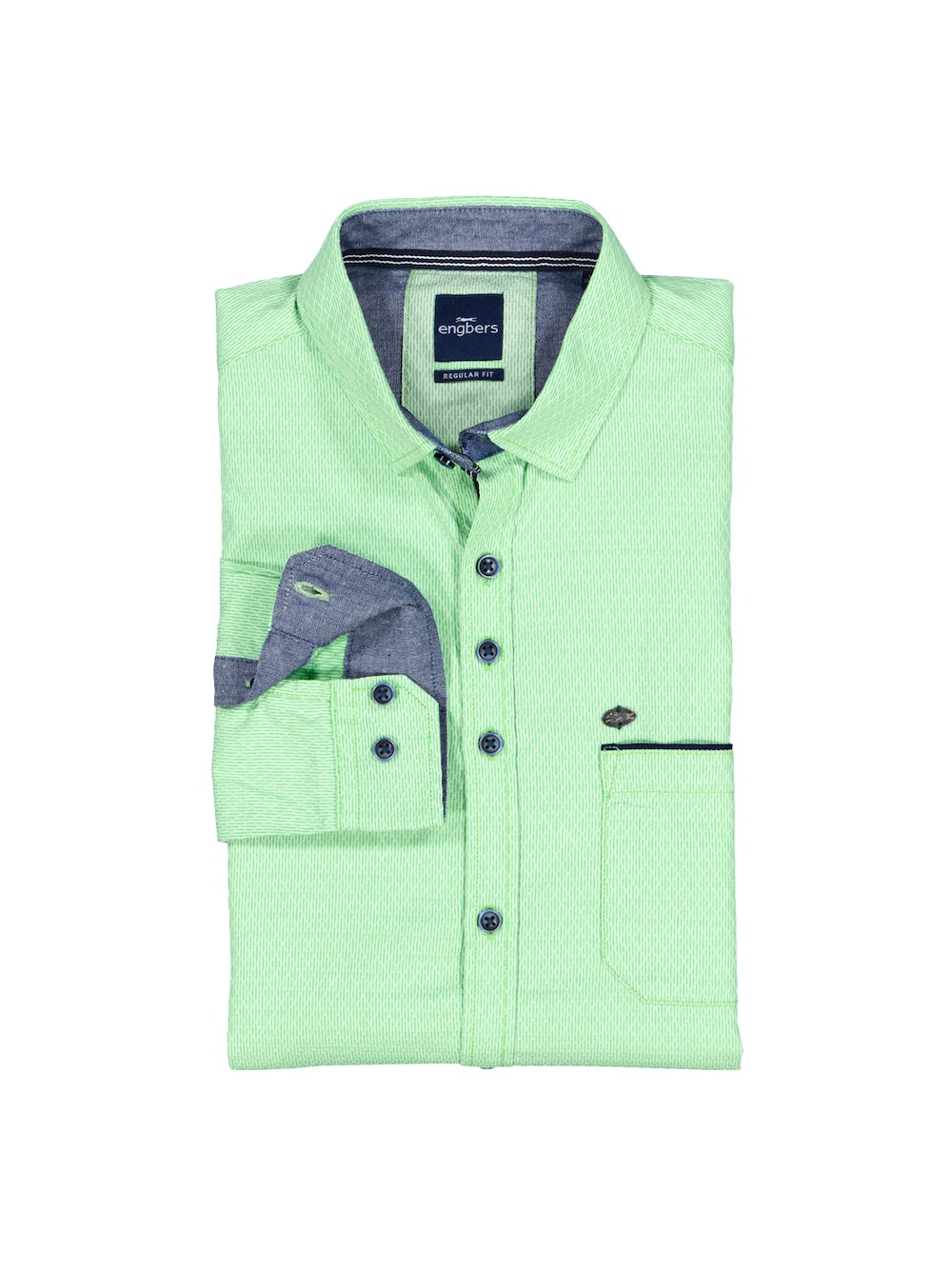 Große Größen engbers Herren Langarm-Hemd gemustert , Herren, grün, Größe: 64, Baumwolle, Happy Size DE Men von engbers