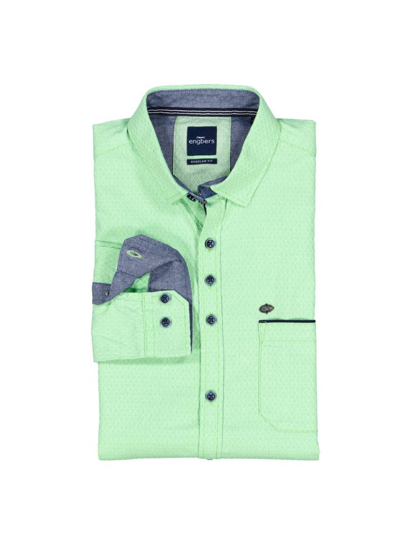 Große Größen engbers Herren Langarm-Hemd gemustert , Herren, grün, Größe: 64, Baumwolle, Happy Size DE Men von engbers