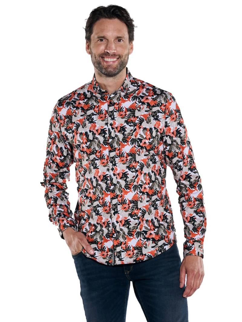 Große Größen engbers Herren Langarm-Hemd gemustert , Herren, orange, Größe: 64, Baumwolle, Happy Size DE Men von engbers