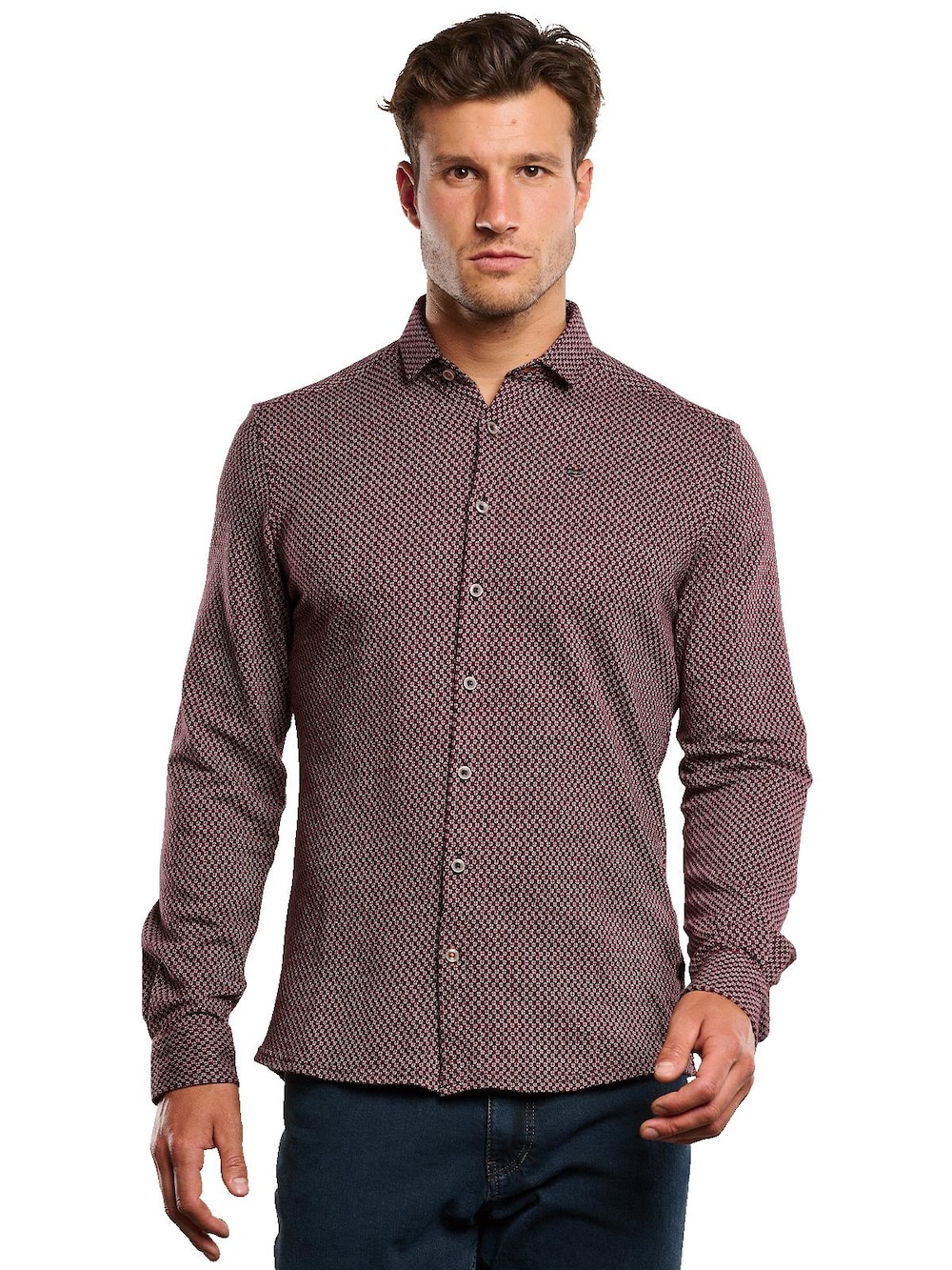 Große Größen engbers Herren Langarm-Hemd gemustert , Herren, rosa, Größe: 60, Baumwolle, Happy Size DE Men von engbers
