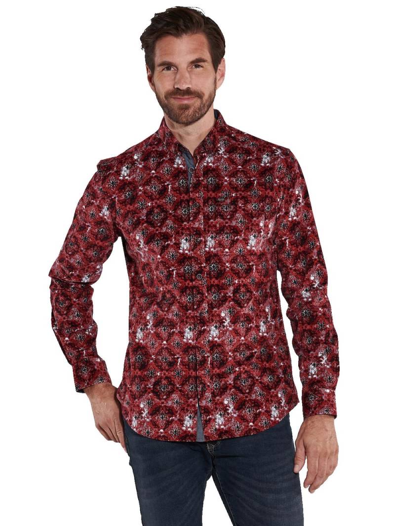 Große Größen engbers Herren Langarm-Hemd gemustert , Herren, rot, Größe: 64, Baumwolle, Happy Size DE Men von engbers