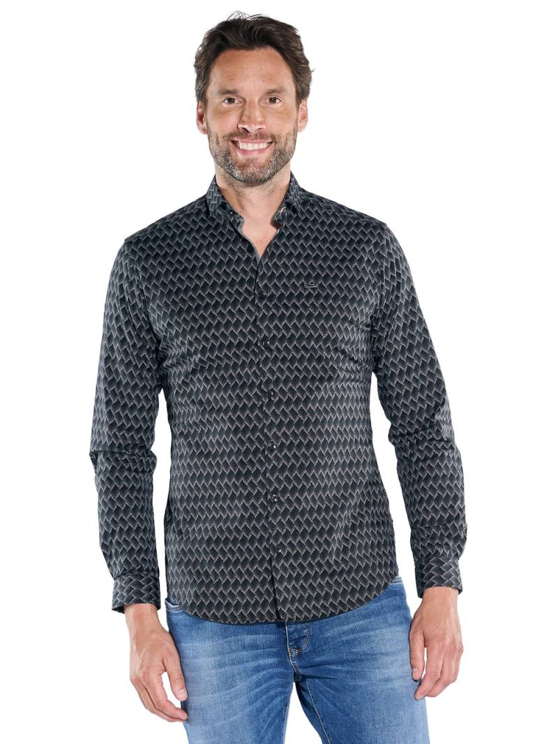 Große Größen engbers Herren Langarm-Hemd gemustert , Herren, schwarz, Größe: 64, Baumwolle, Happy Size DE Men von engbers