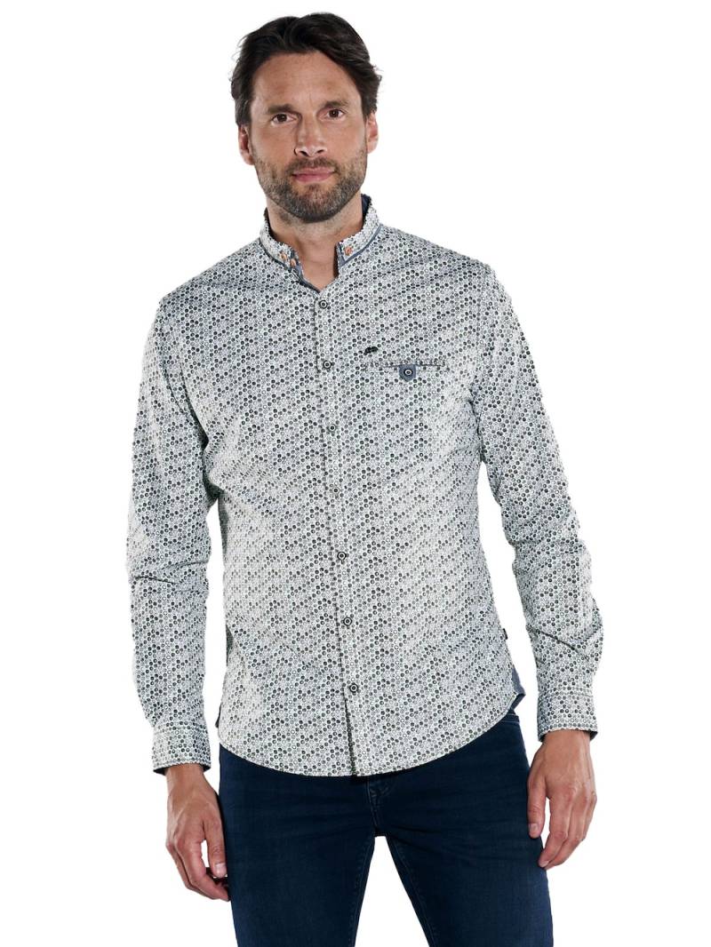 Große Größen engbers Herren Langarm-Hemd gemustert , Herren, türkis, Größe: 58, Baumwolle, Happy Size DE Men von engbers