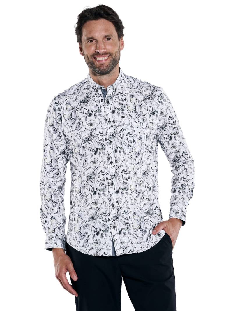 Große Größen engbers Herren Langarm-Hemd gemustert , Herren, türkis, Größe: 64, Baumwolle, Happy Size DE Men von engbers