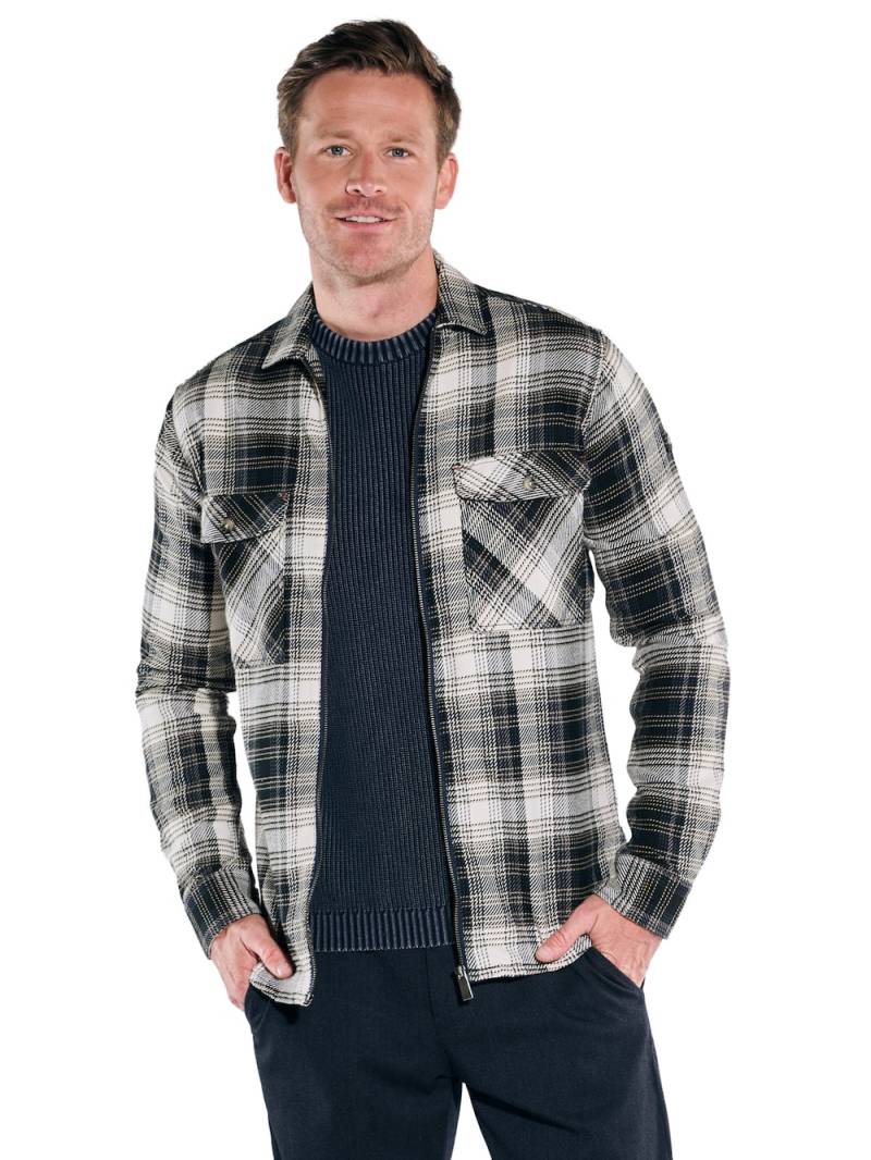 Große Größen engbers Herren Langarm-Hemd gemustert , Herren, türkis, Größe: 70, Baumwolle, Happy Size DE Men von engbers