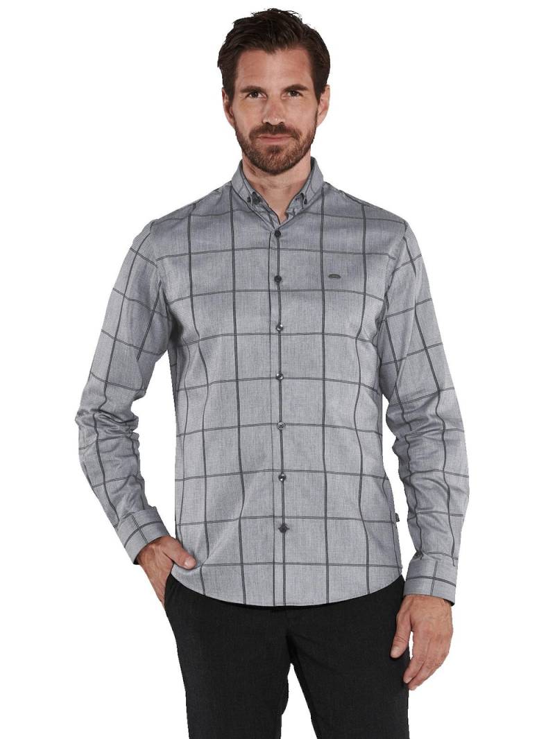 Große Größen engbers Herren Langarm-Hemd kariert , Herren, grau, Größe: 60, Baumwolle, Happy Size DE Men von engbers