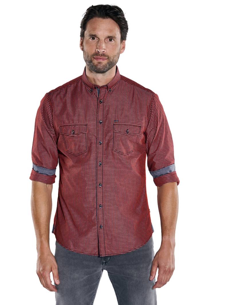 Große Größen engbers Herren Langarm-Hemd kariert , Herren, rot, Größe: 60, Baumwolle, Happy Size DE Men von engbers