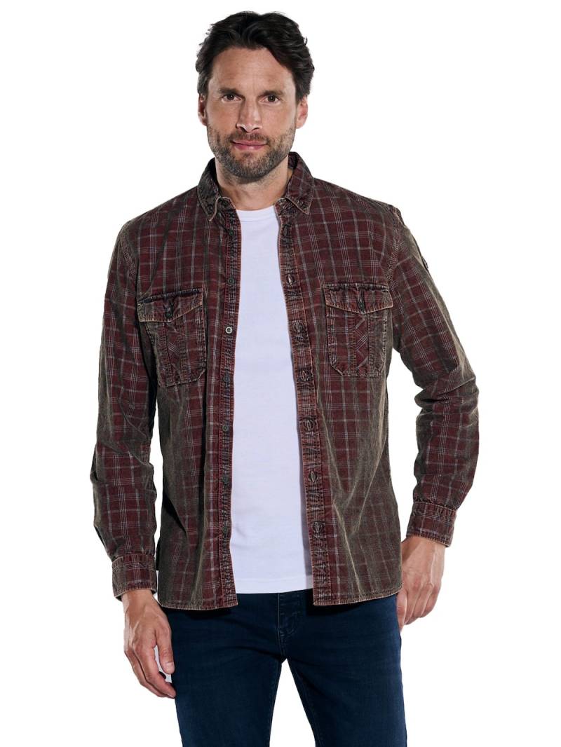 Große Größen engbers Herren Langarm-Hemd kariert , Herren, rot, Größe: 70, Baumwolle, Happy Size DE Men von engbers