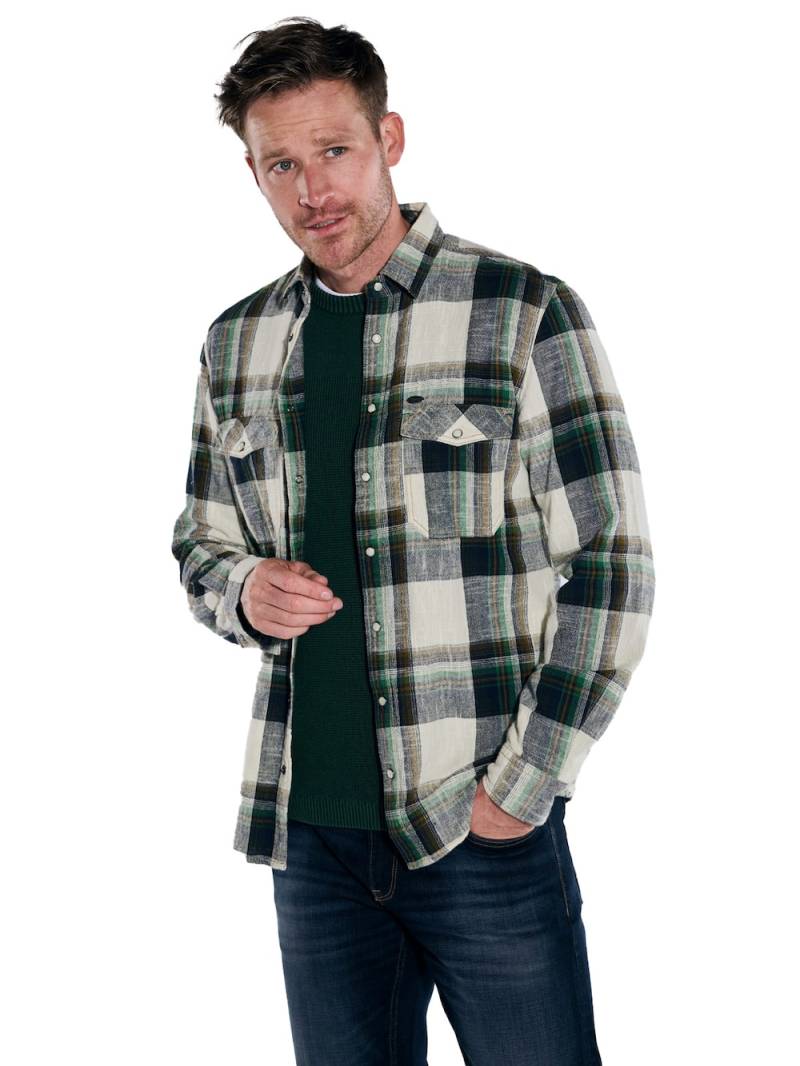 Große Größen engbers Herren Langarm-Hemd kariert , Herren, türkis, Größe: 66, Baumwolle, Happy Size DE Men von engbers