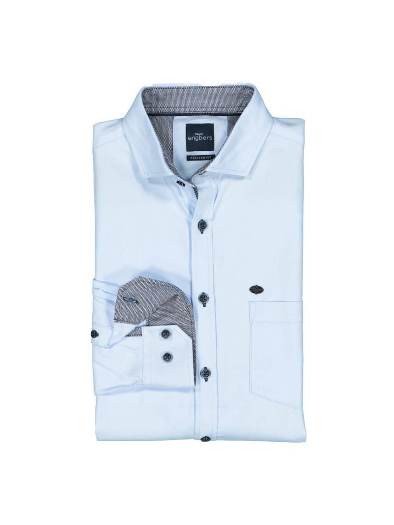 Große Größen engbers Herren Langarm-Hemd strukturiert , Herren, blau, Größe: 62, Baumwolle, Happy Size DE Men von engbers