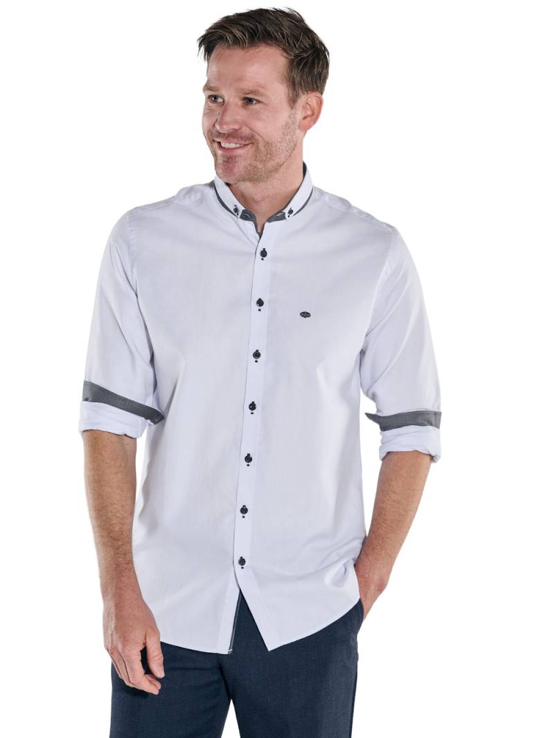 Große Größen engbers Herren Langarm-Hemd strukturiert , Herren, blau, Größe: 62, Baumwolle, Happy Size DE Men von engbers