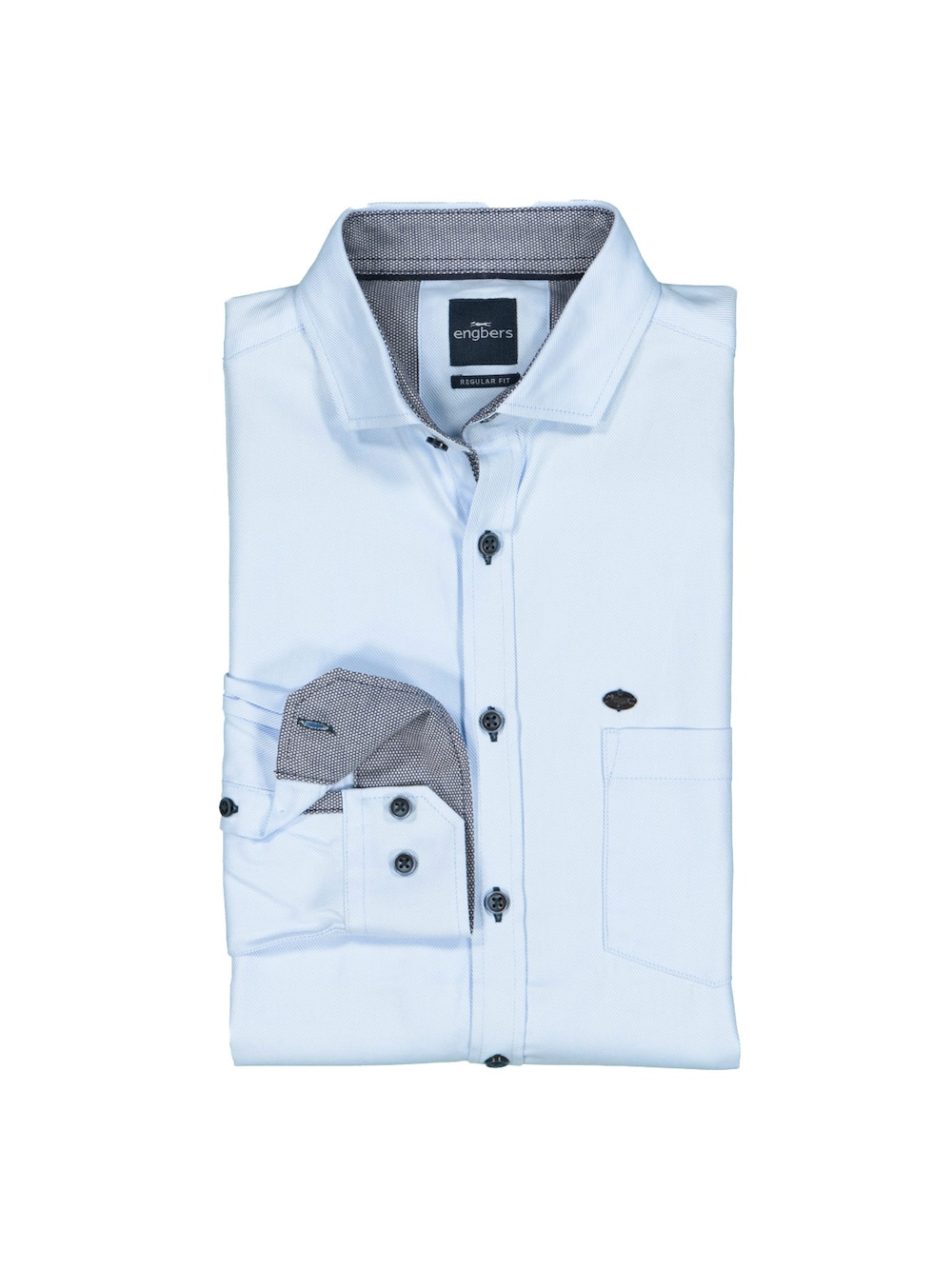Große Größen engbers Herren Langarm-Hemd strukturiert , Herren, blau, Größe: 66, Baumwolle, Happy Size DE Men von engbers