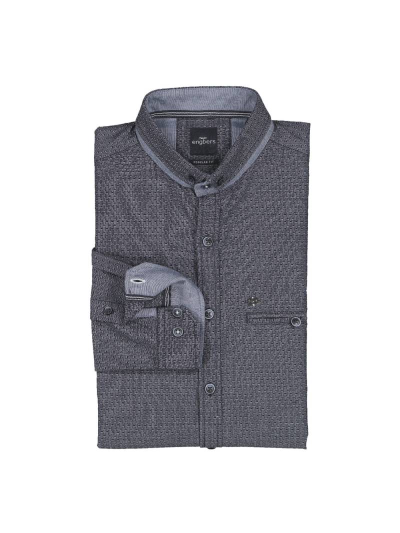 Große Größen engbers Herren Langarm-Hemd strukturiert , Herren, grau, Größe: 58, Baumwolle, Happy Size DE Men von engbers