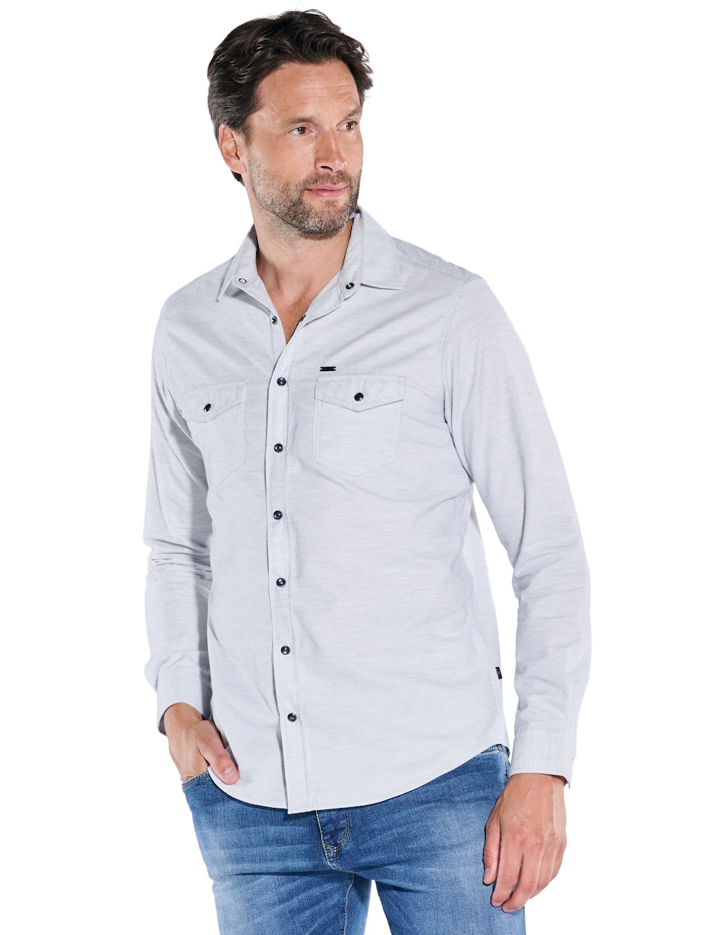 Große Größen engbers Herren Langarm-Hemd uni , Herren, blau, Größe: 60, Baumwolle, Happy Size DE Men von engbers