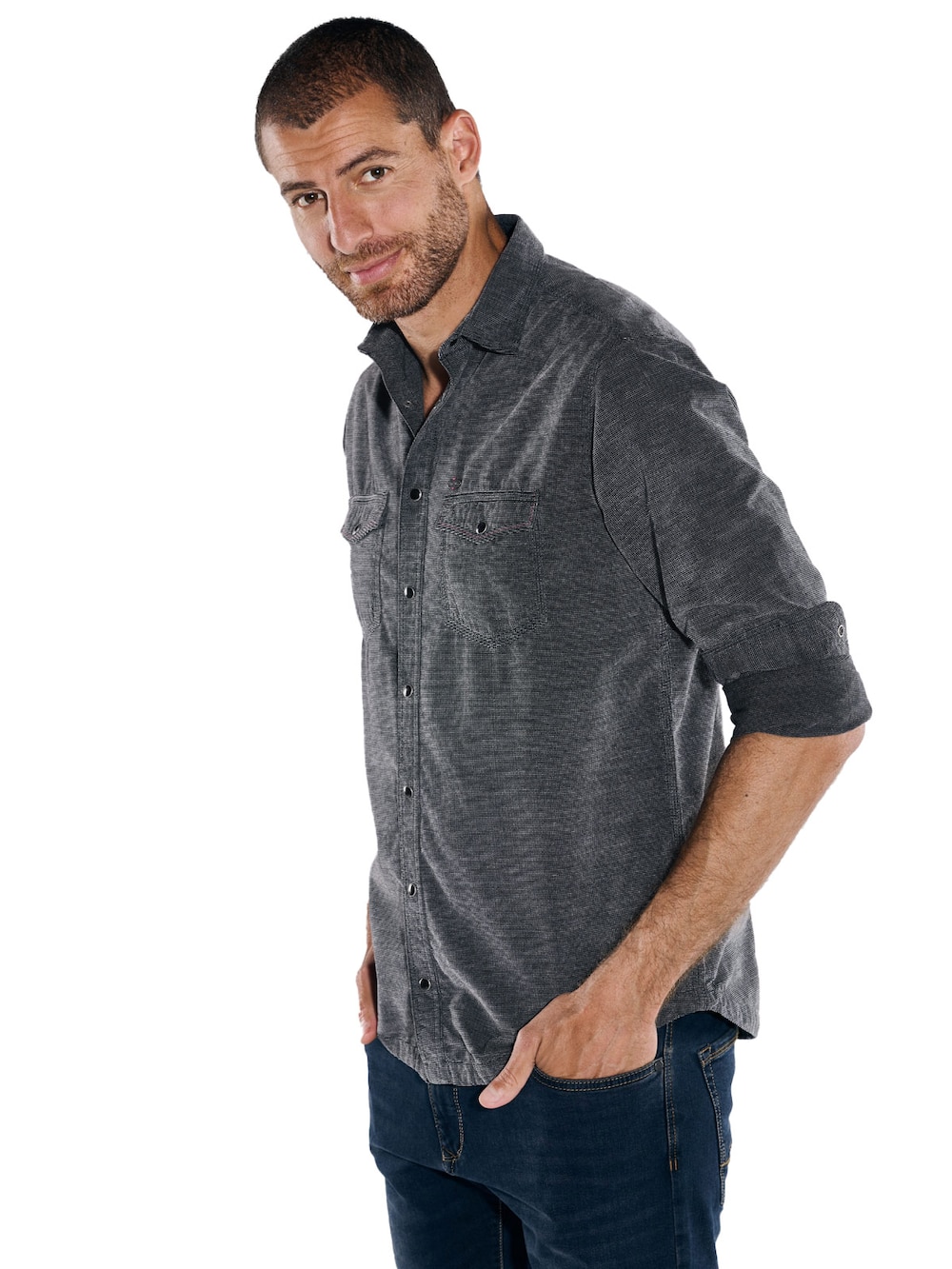 Große Größen engbers Herren Langarm-Hemd uni , Herren, schwarz, Größe: 58, Baumwolle, Happy Size DE Men von engbers