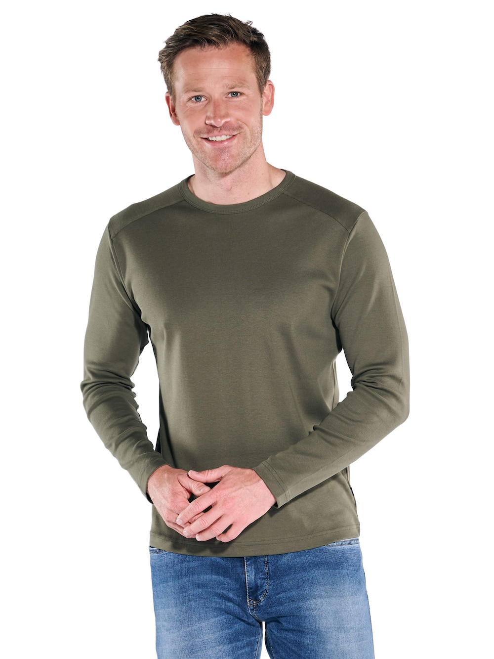 Große Größen engbers Herren Langarm-Shirt My Favorite organic , Herren, braun, Größe: 68, Baumwolle, Happy Size DE Men von engbers