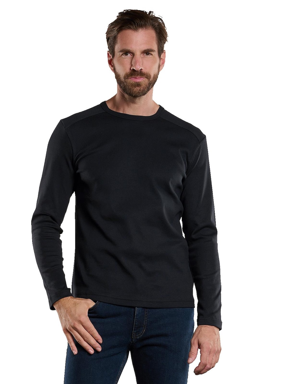 Große Größen engbers Herren Langarm-Shirt My Favorite organic , Herren, schwarz, Größe: 66, Baumwolle, Happy Size DE Men von engbers