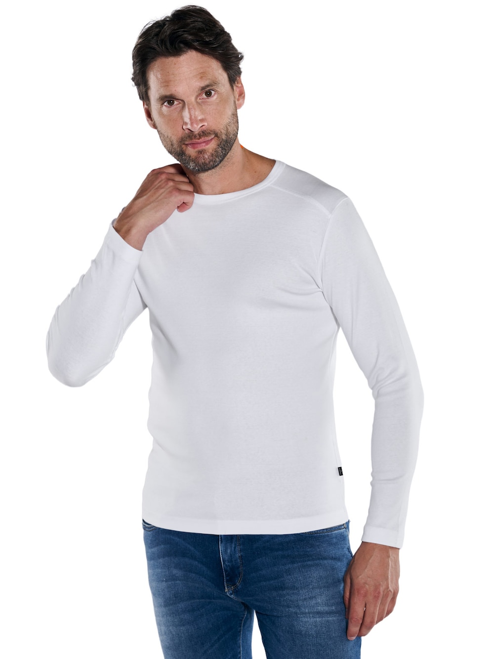 Große Größen engbers Herren Langarm-Shirt My Favorite organic , Herren, weiß, Größe: 68, Baumwolle, Happy Size DE Men von engbers