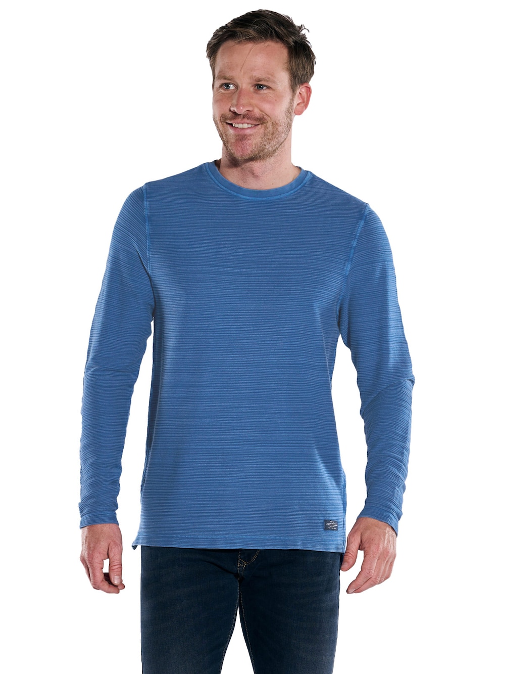 Große Größen engbers Herren Langarm-Shirt gestreift , Herren, blau, Größe: 58, Baumwolle, Happy Size DE Men von engbers