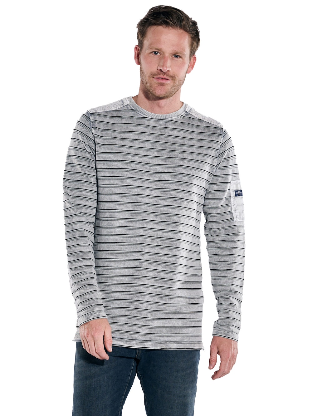 Große Größen engbers Herren Langarm-Shirt regular , Herren, grau, Größe: 62, Baumwolle/Polyester, Happy Size DE Men von engbers