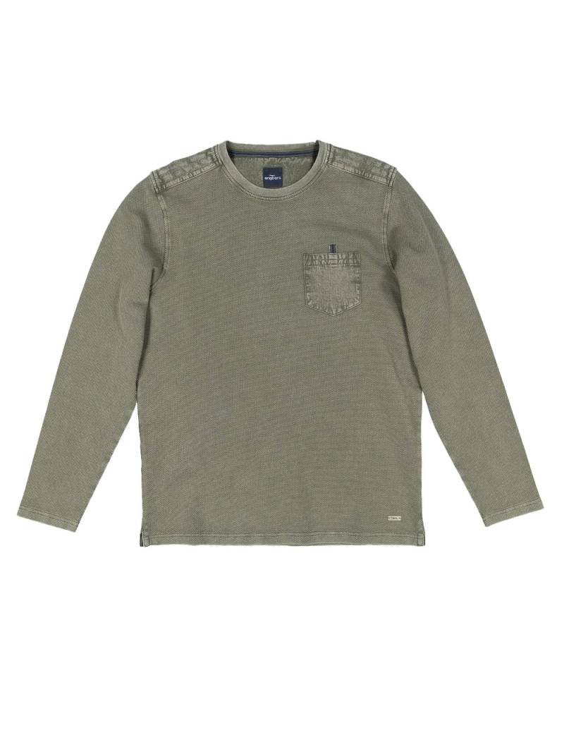 Große Größen engbers Herren Langarm-Shirt strukturiert , Herren, grau, Größe: 64, Baumwolle, Happy Size DE Men von engbers