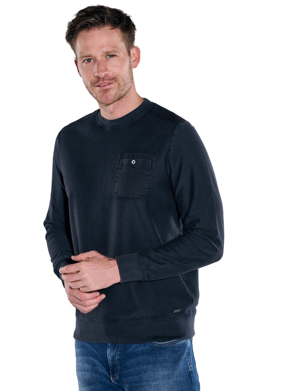 Große Größen engbers Herren Langarm-Shirt uni , Herren, grau, Größe: 70, Baumwolle, Happy Size DE Men von engbers