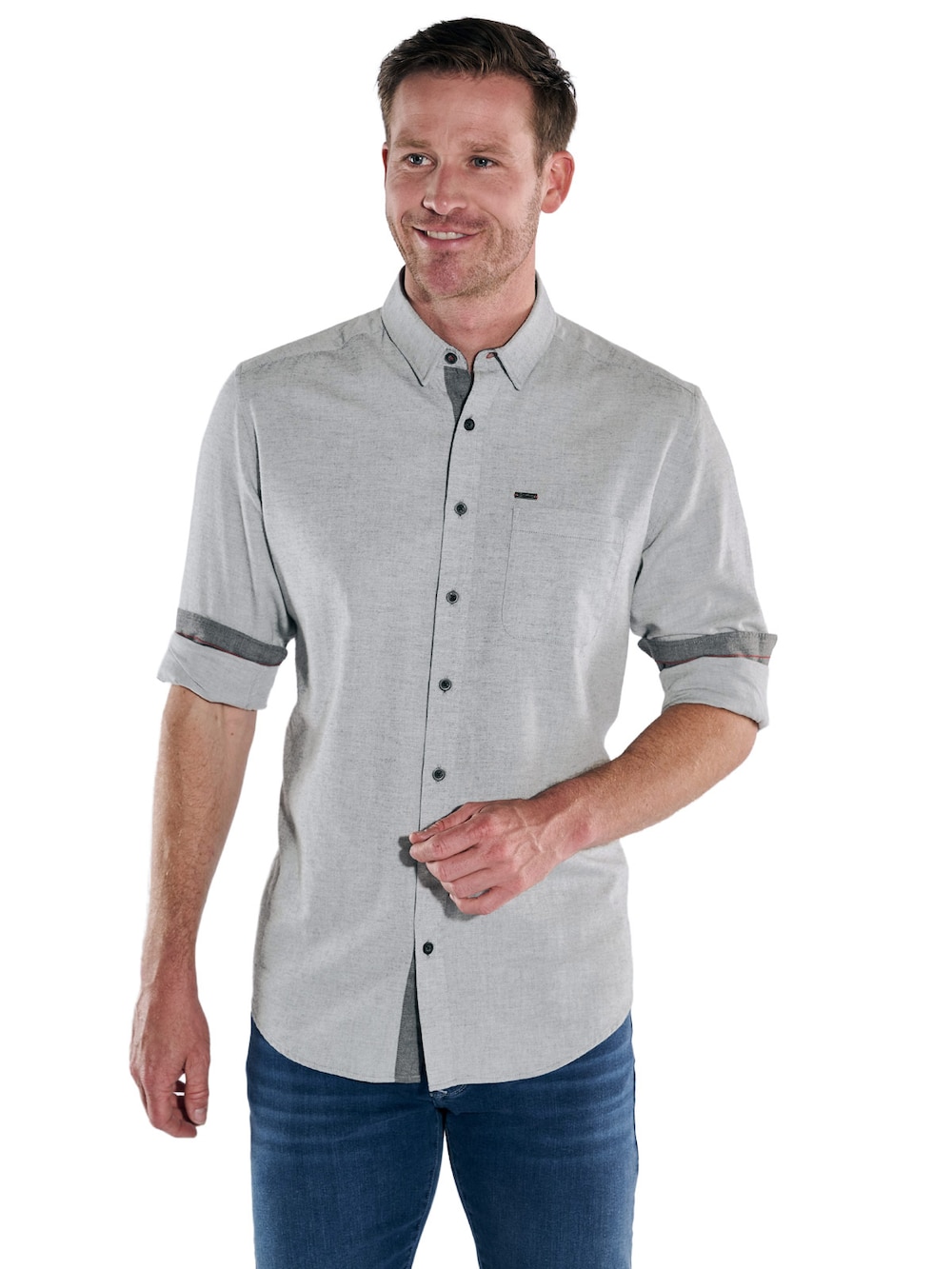 Große Größen engbers Herren Lnagarm-Hemd uni , Herren, grau, Größe: 64, Baumwolle, Happy Size DE Men von engbers