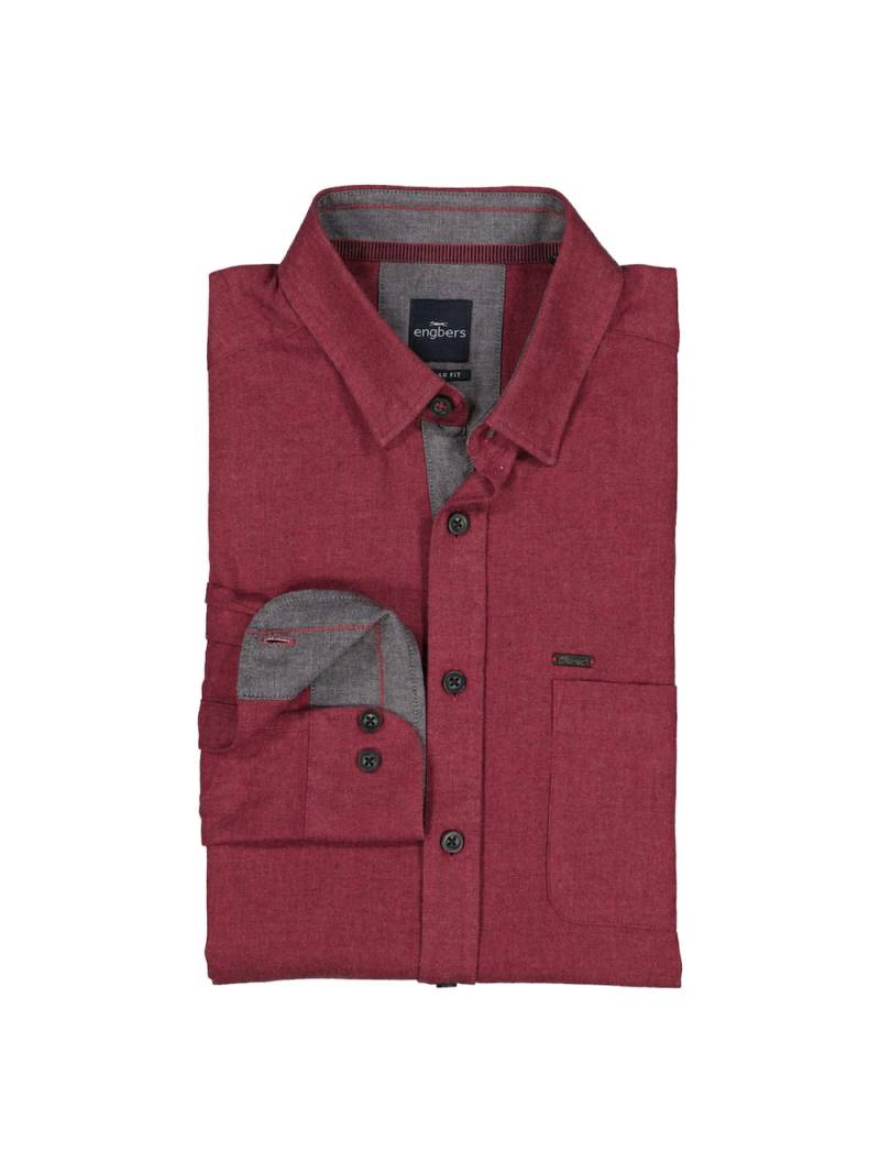 Große Größen engbers Herren Lnagarm-Hemd uni , Herren, rot, Größe: 60, Baumwolle, Happy Size DE Men von engbers