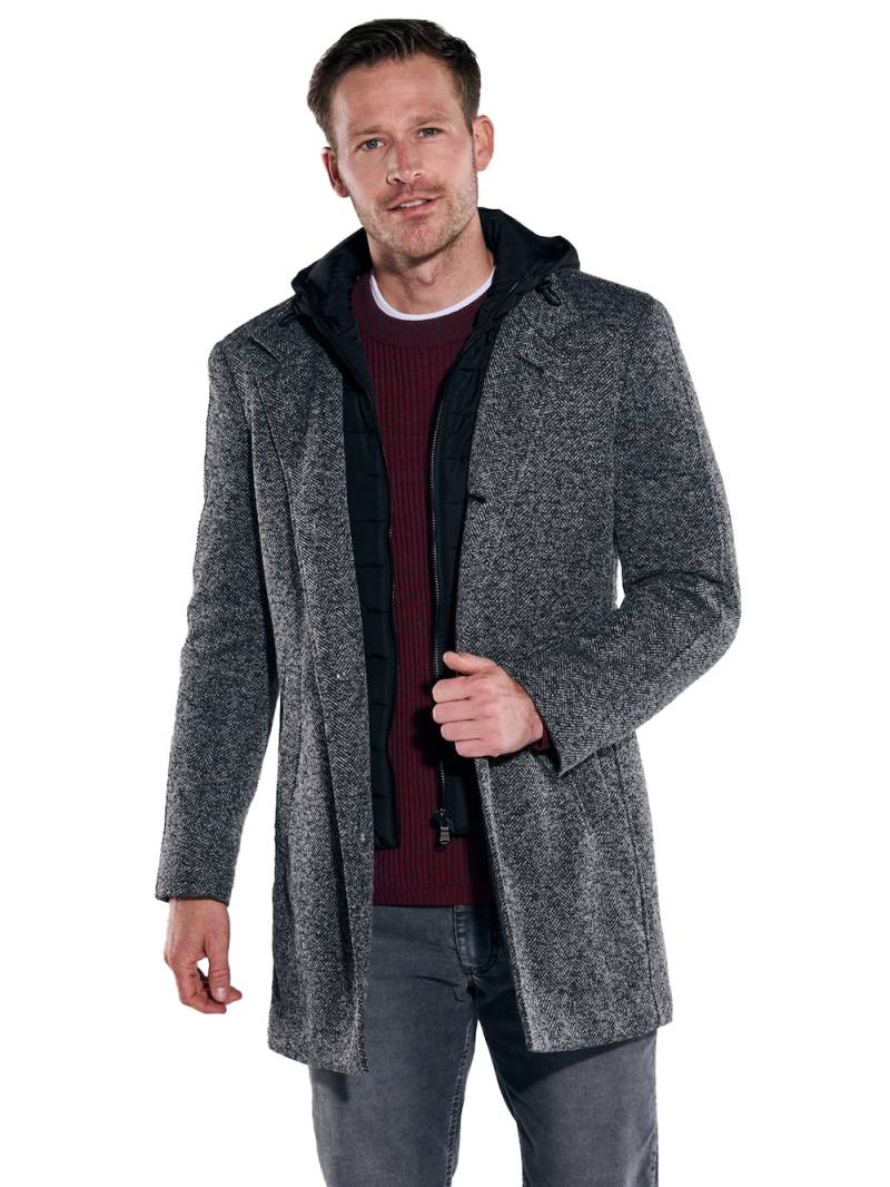 Große Größen engbers Herren Mantel mit abnehmbarer Kapuze , Herren, grau, Größe: 56, Polyester, Happy Size DE Men von engbers