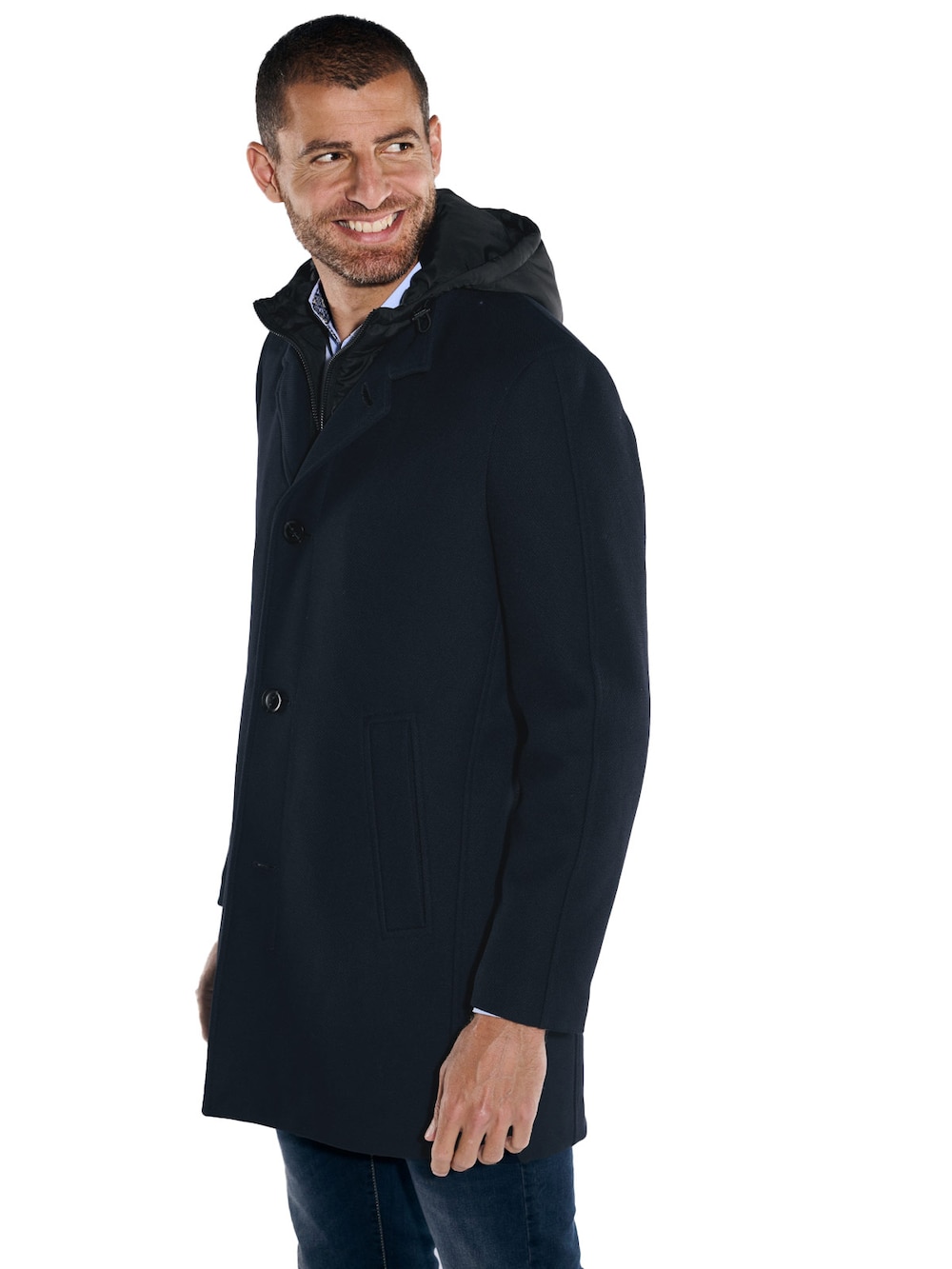 Große Größen engbers Herren Mantel regular , Herren, türkis, Größe: 60, Polyester, Happy Size DE Men von engbers