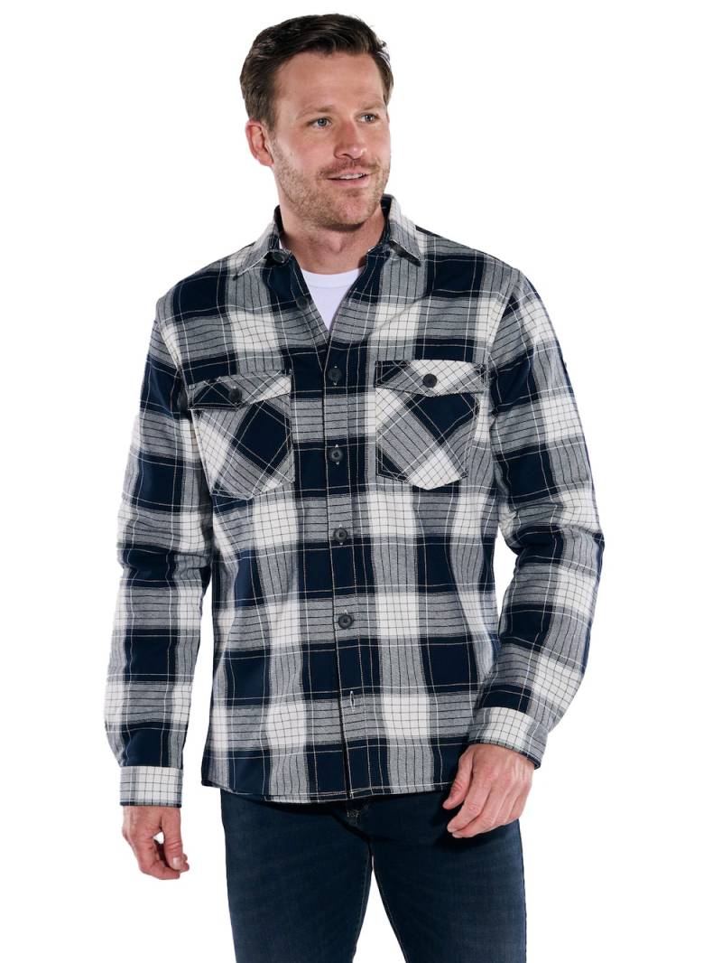 Große Größen engbers Herren Overshirt kariert , Herren, grau, Größe: 58, Baumwolle, Happy Size DE Men von engbers