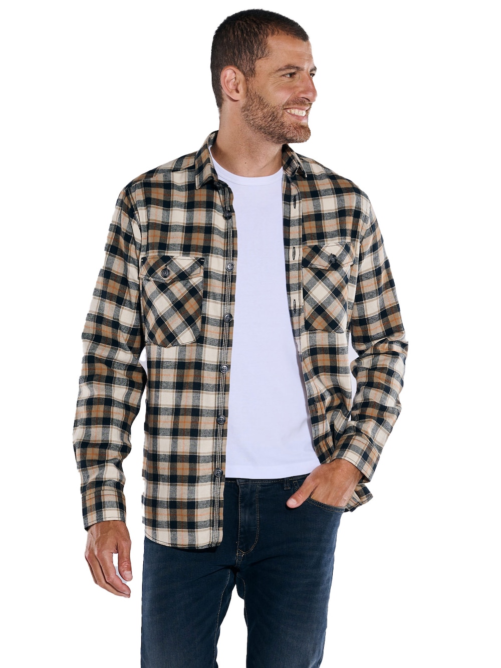 Große Größen engbers Herren Overshirt kariert , Herren, rosa, Größe: 68, Baumwolle, Happy Size DE Men von engbers