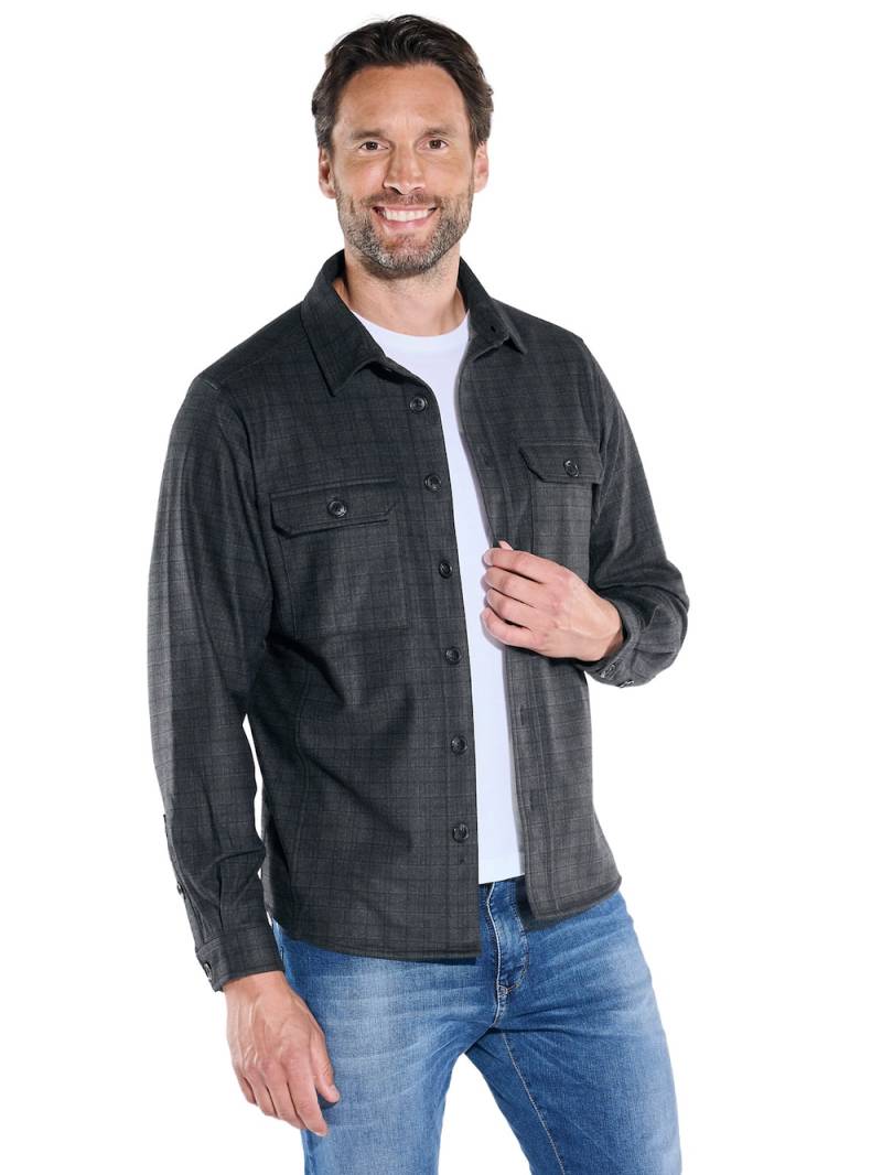 Große Größen engbers Herren Overshirt kariert , Herren, schwarz, Größe: 3XL, Polyester, Happy Size DE Men von engbers