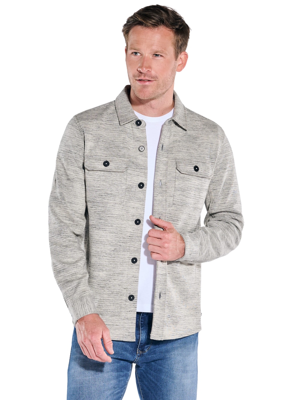 Große Größen engbers Herren Overshirt strukturiert , Herren, braun, Größe: XXL, Baumwolle/Polyester, Happy Size DE Men von engbers