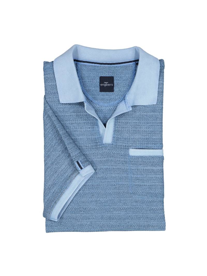 Große Größen engbers Herren Polo-Shirt meliert , Herren, blau, Größe: 68, Baumwolle/Polyester, Happy Size DE Men von engbers