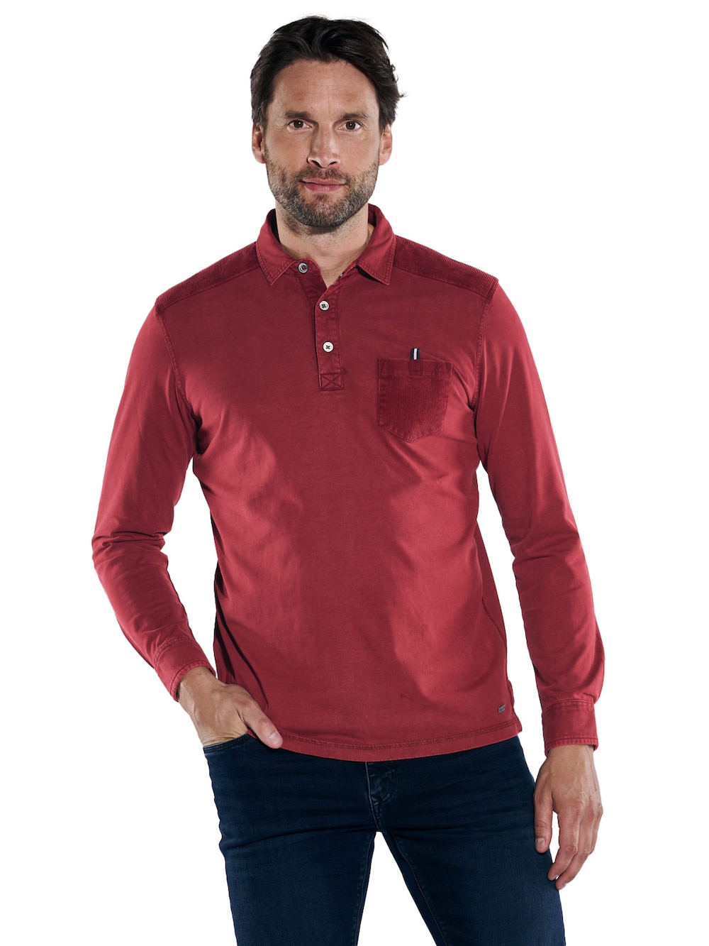 Große Größen engbers Herren Polo-Shirt regular , Herren, rot, Größe: 66, Baumwolle, Happy Size DE Men von engbers