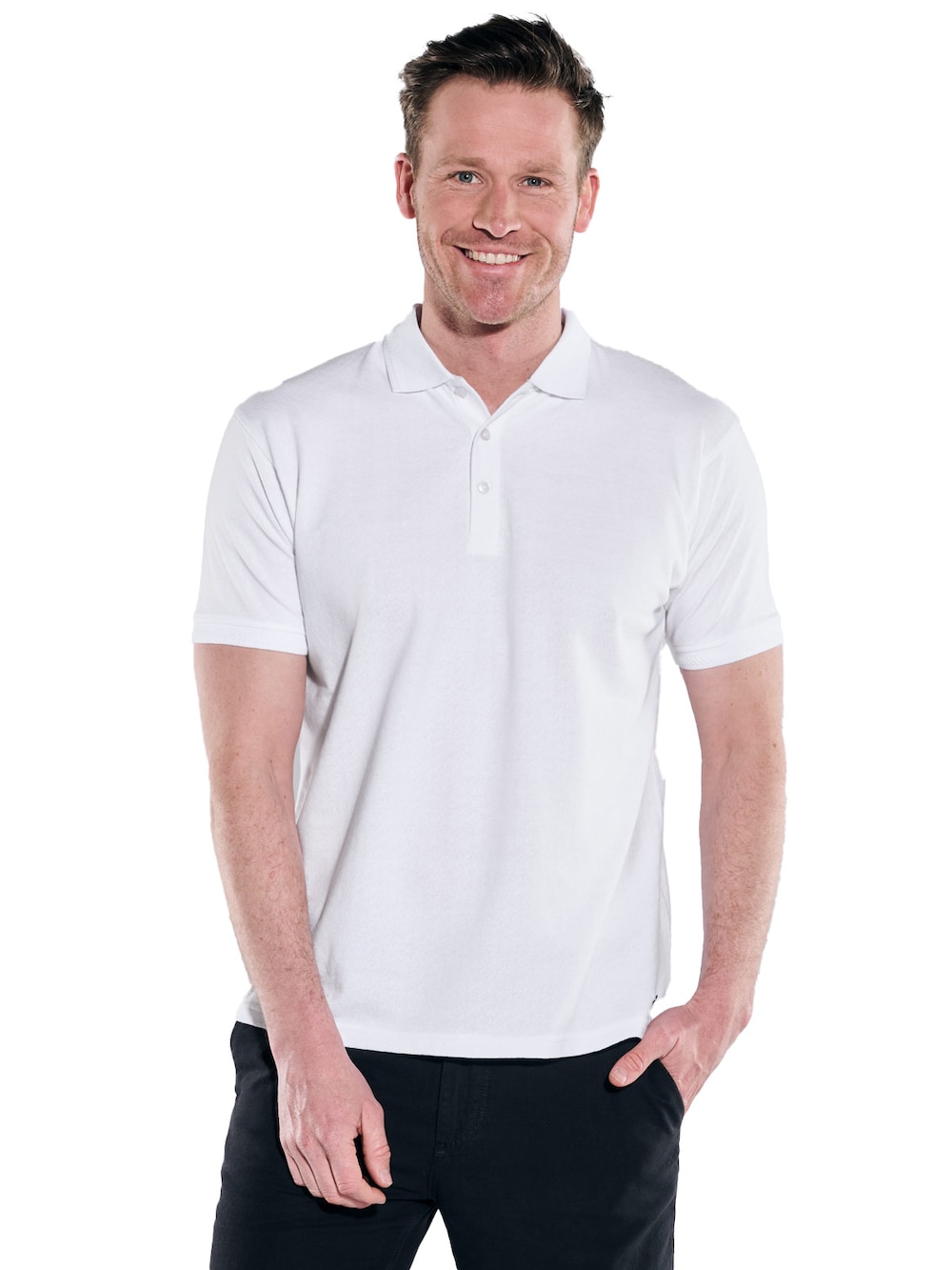 Große Größen engbers Herren Polo-Shirt uni , Herren, weiß, Größe: 68, Baumwolle, Happy Size DE Men von engbers