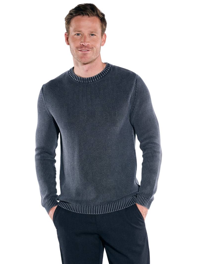 Große Größen engbers Herren Pulllover strukturiert , Herren, türkis, Größe: 4XL, Baumwolle, Happy Size DE Men von engbers