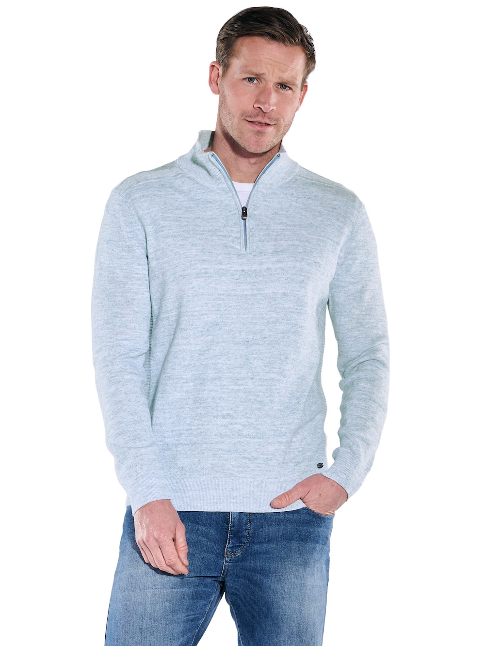 Große Größen engbers Herren Pullover Polokragen , Herren, blau, Größe: 62, Baumwolle, Happy Size DE Men von engbers