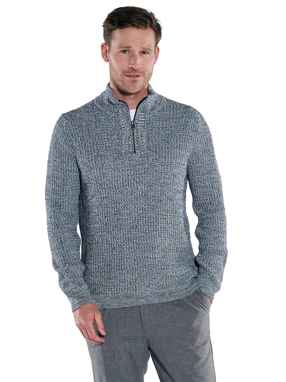 Große Größen engbers Herren Pullover Polokragen , Herren, blau, Größe: 70, Baumwolle, Happy Size DE Men von engbers
