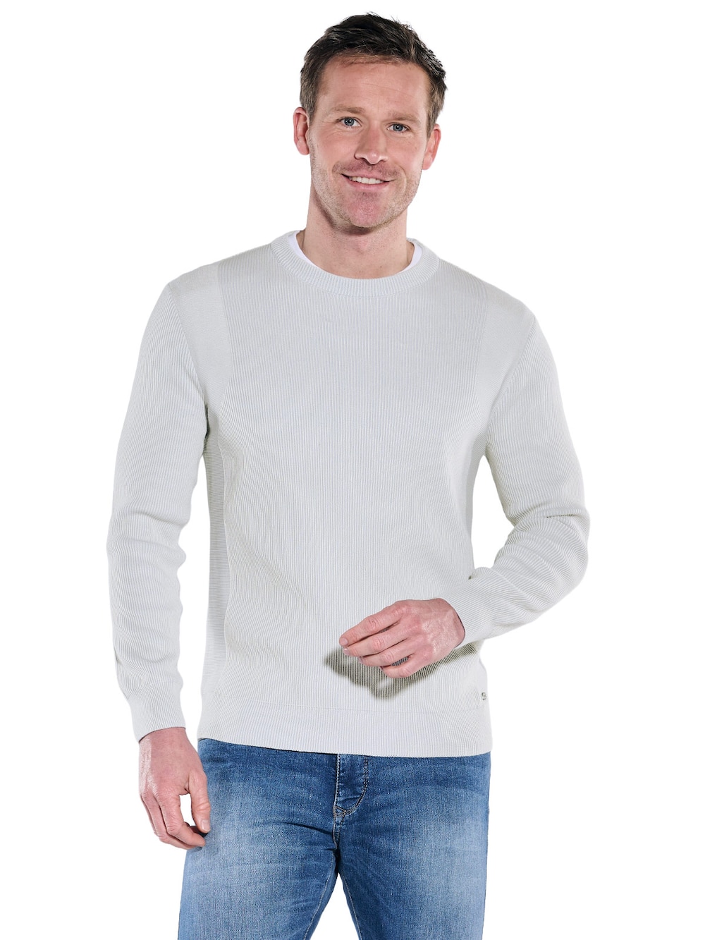 Große Größen engbers Herren Pullover Rundhals , Herren, grau, Größe: 64, Baumwolle, Happy Size DE Men von engbers