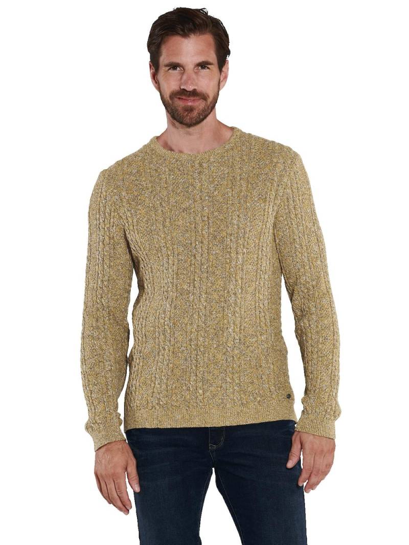 Große Größen engbers Herren Pullover strukturiert , Herren, gelb, Größe: XXL, Baumwolle, Happy Size DE Men von engbers