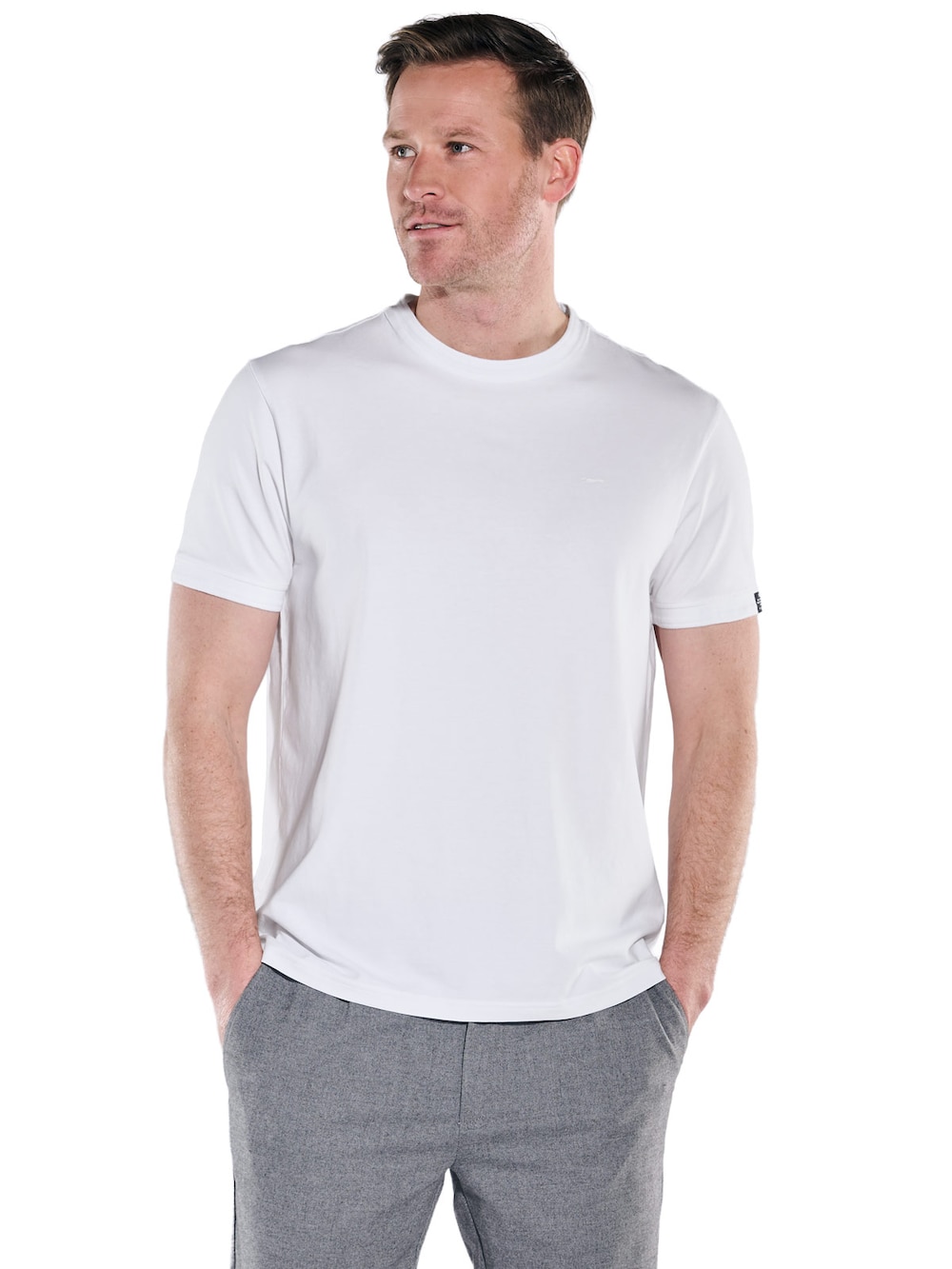 Große Größen engbers Herren Rundhals T-Shirt , Herren, weiß, Größe: 58, Baumwolle, Happy Size DE Men von engbers