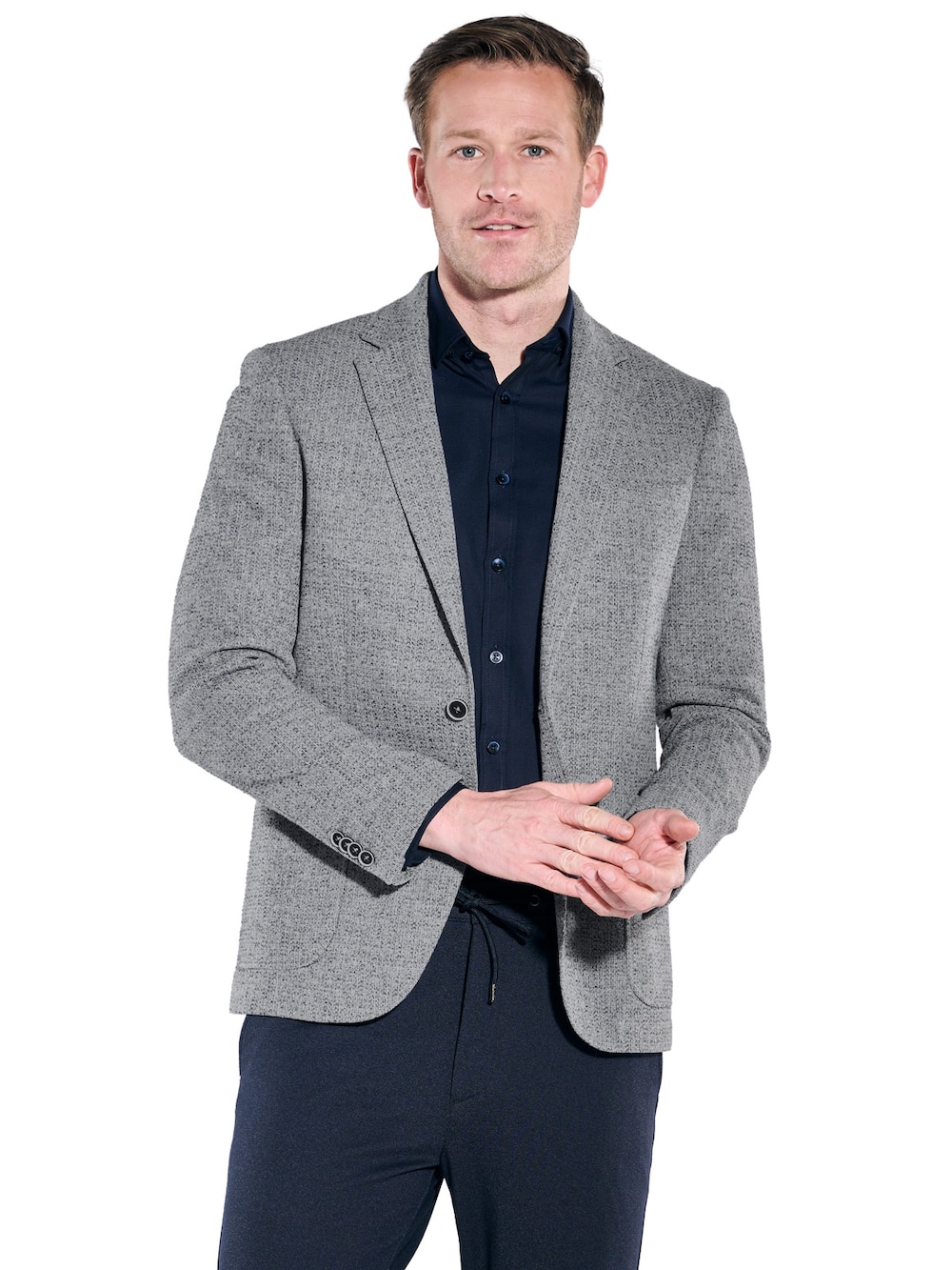 Große Größen engbers Herren Sakko aus europäischer Produktion , Herren, grau, Größe: 102, Polyester/Baumwolle, Happy Size DE Men von engbers