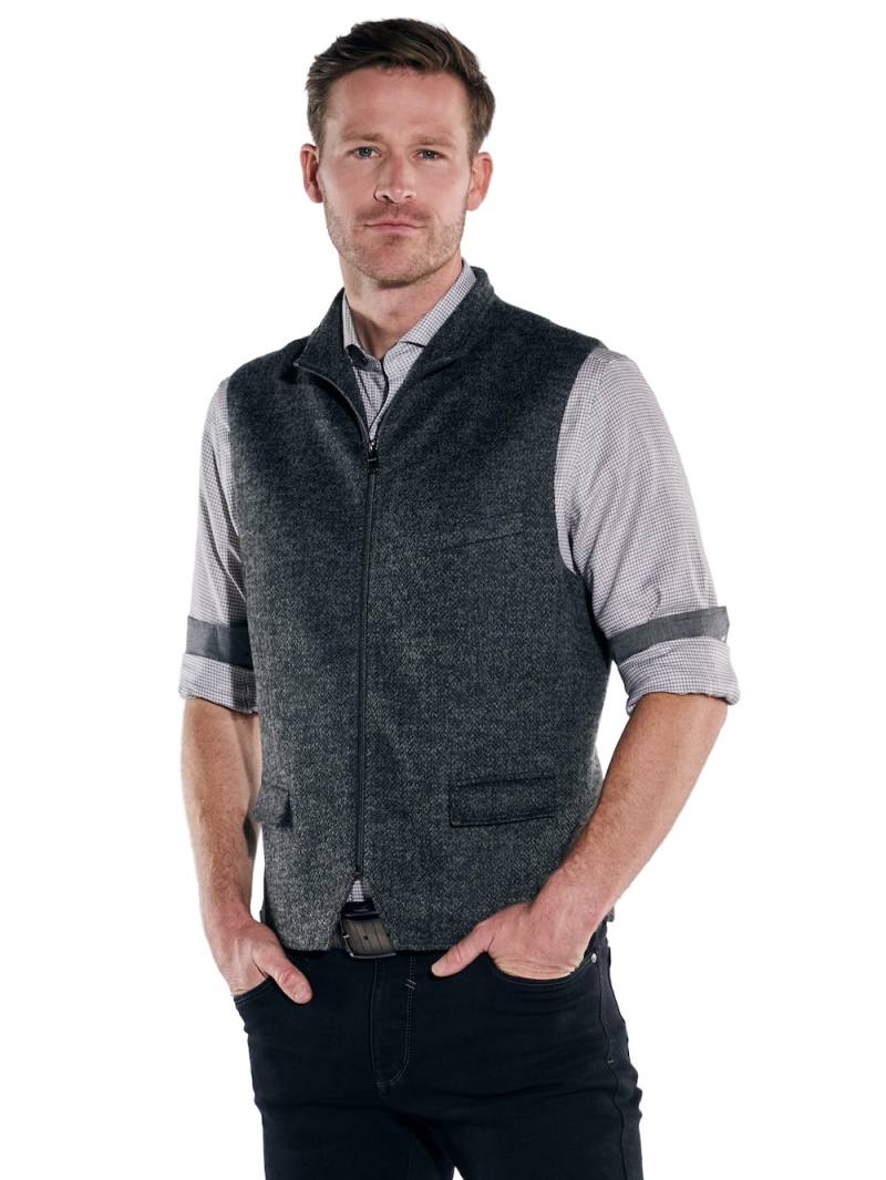 Große Größen engbers Herren Sakkoweste mit Zipper , Herren, grau, Größe: 56, Polyester, Happy Size DE Men von engbers